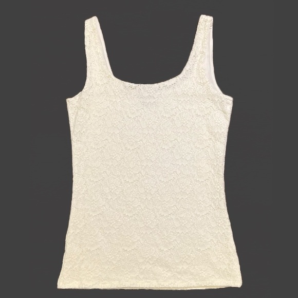 🖤 White House Black Market Tank with Lining | Floral Lace | Ivory | Size XS - Picture 2 of 7